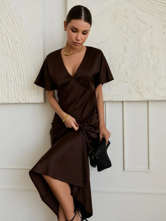 Sabine Flutter Silk Dress