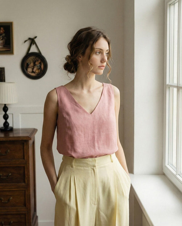 The Amour Linen Tank Top