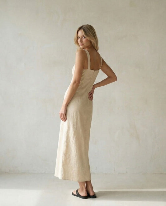 Clarity Linen Maxi Dress