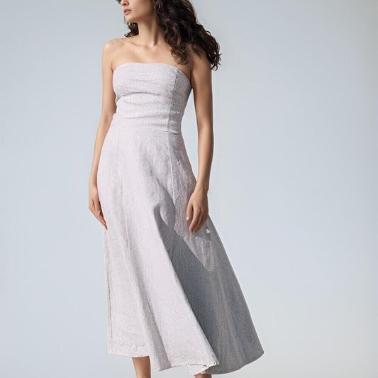 Elodie Strapless Linen Dress