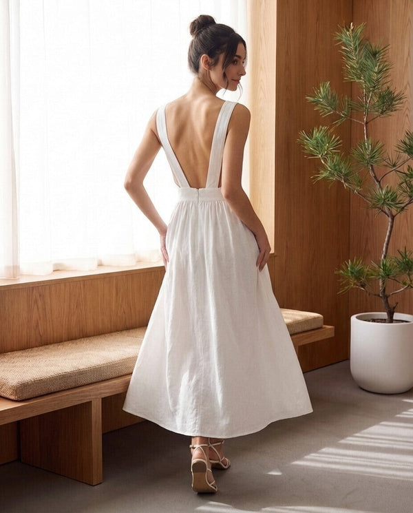 Jilia Linen Midi Dress