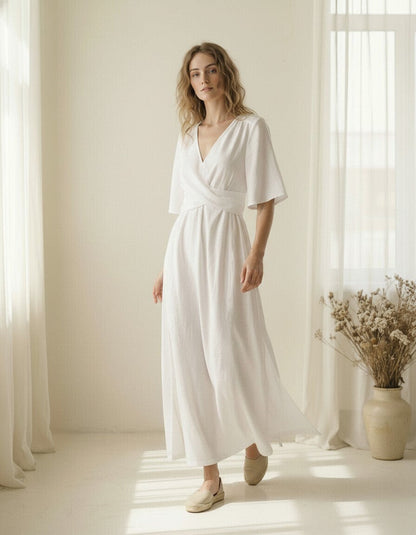 Sundown Whisper Linen Maxi Dress