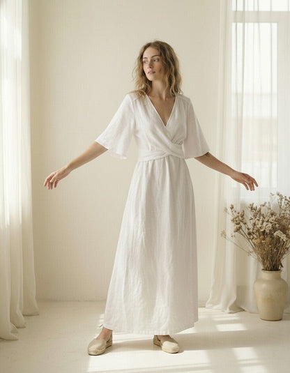 Sundown Whisper Linen Maxi Dress