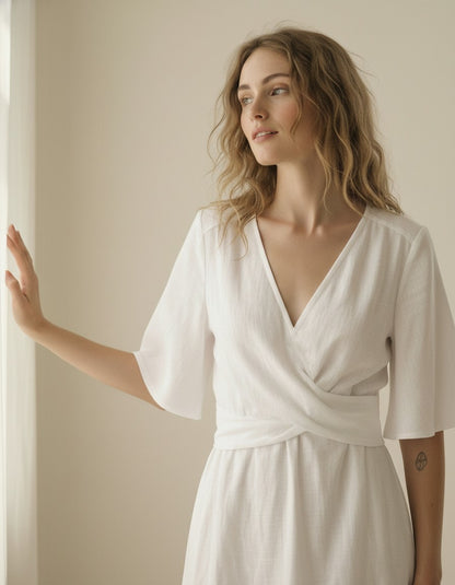 Sundown Whisper Linen Maxi Dress