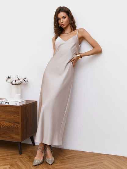 Miana Elegant Silk Satin Dress