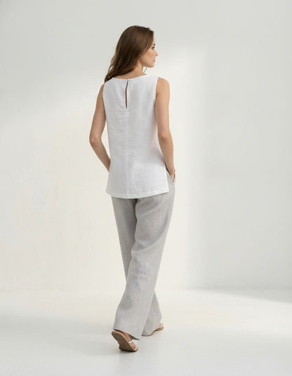 Sunday morning Linen Tank Top