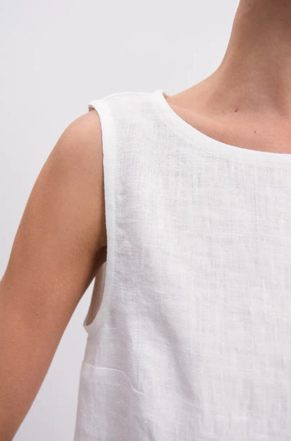 Sunday morning Linen Tank Top
