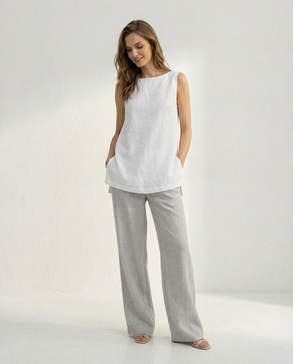 Sunday morning Linen Tank Top