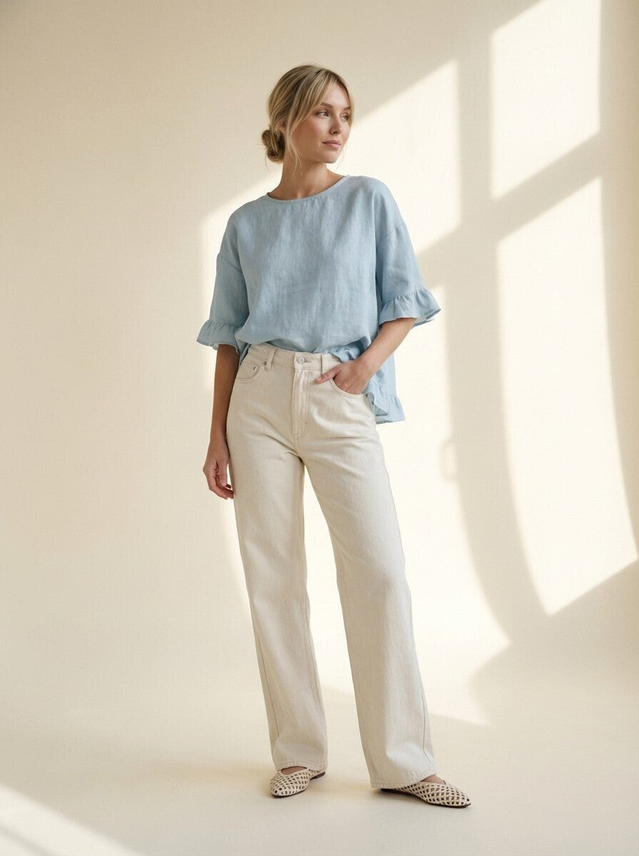 Aveline Ruffle Linen Top
