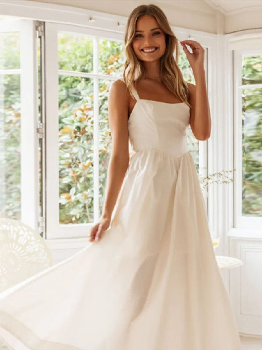 Kylie White Linen Midi Dress