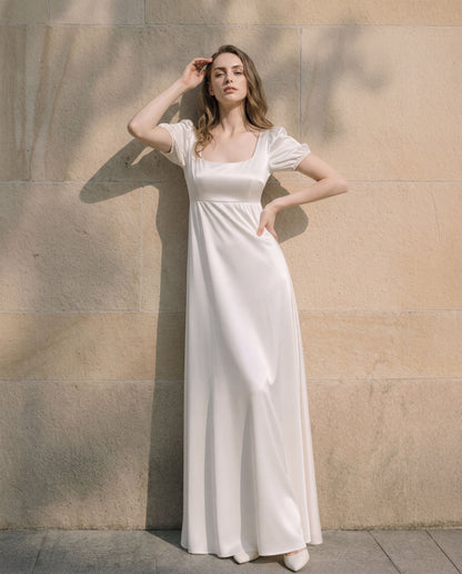 Delphine Puff Silk Gown