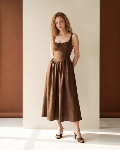 Lisette Corset Linen Dress