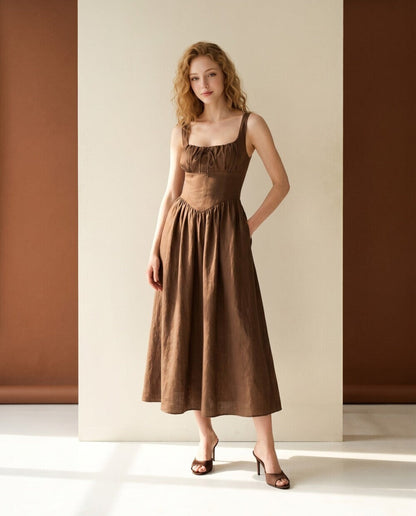 Lisette Corset Linen Dress
