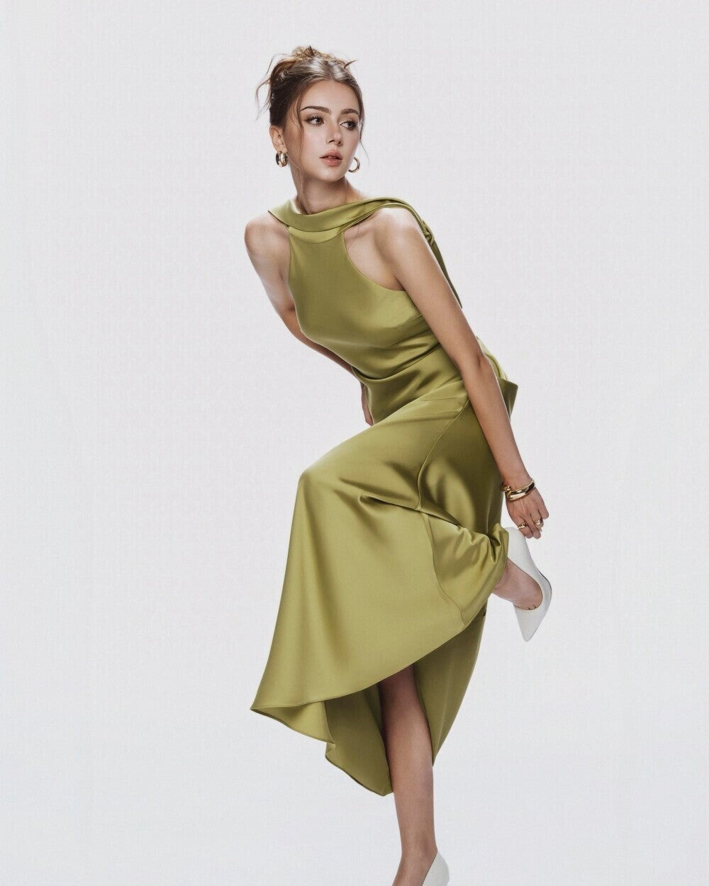 Fiora Halter Silk Gown
