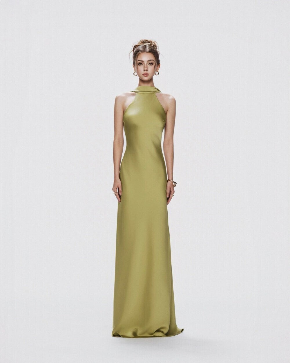 Fiora Halter Silk Gown