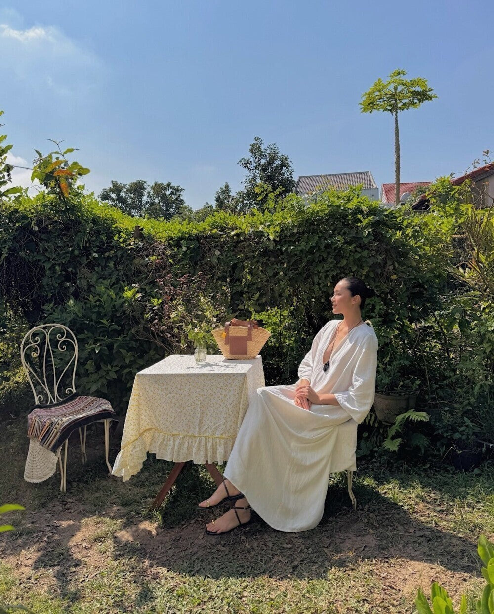Solace Linen Kaftan Maxi Dress