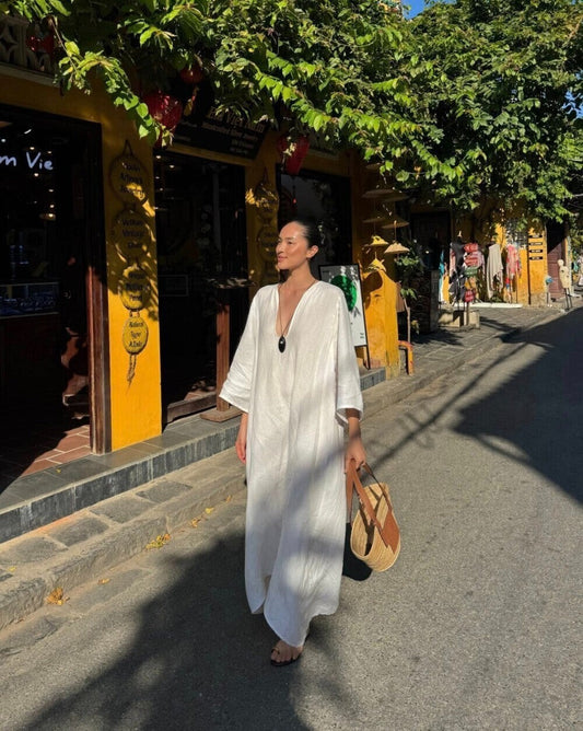 Solace Linen Kaftan Maxi Dress