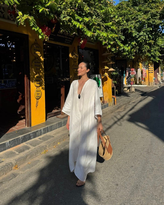 Solace Linen Kaftan Maxi Dress