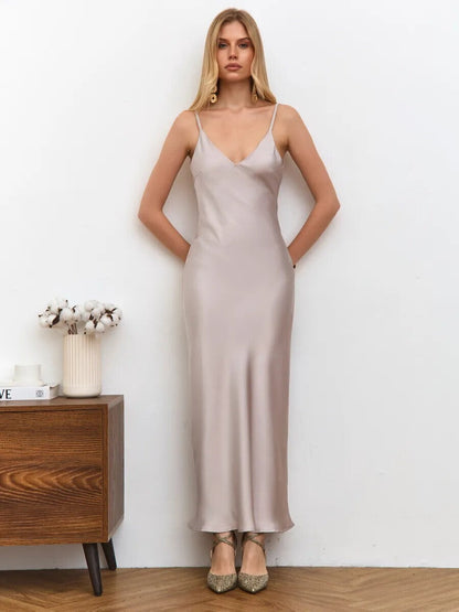 Miana Elegant Silk Satin Dress