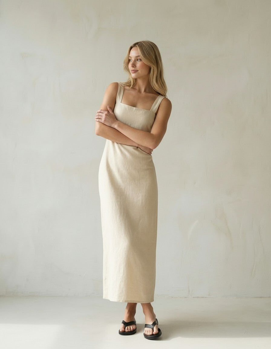 Clarity Linen Maxi Dress