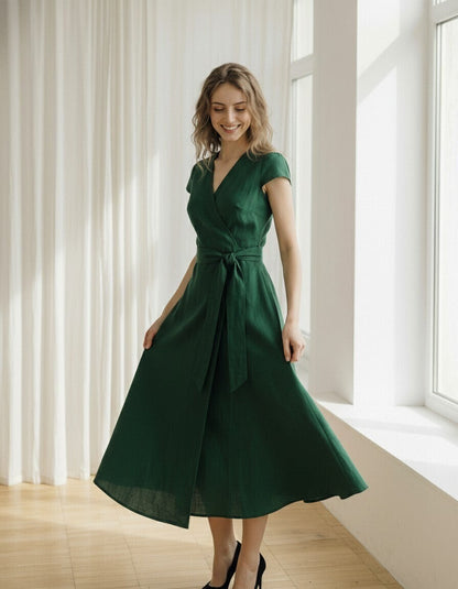 Romy Linen Midi Dress