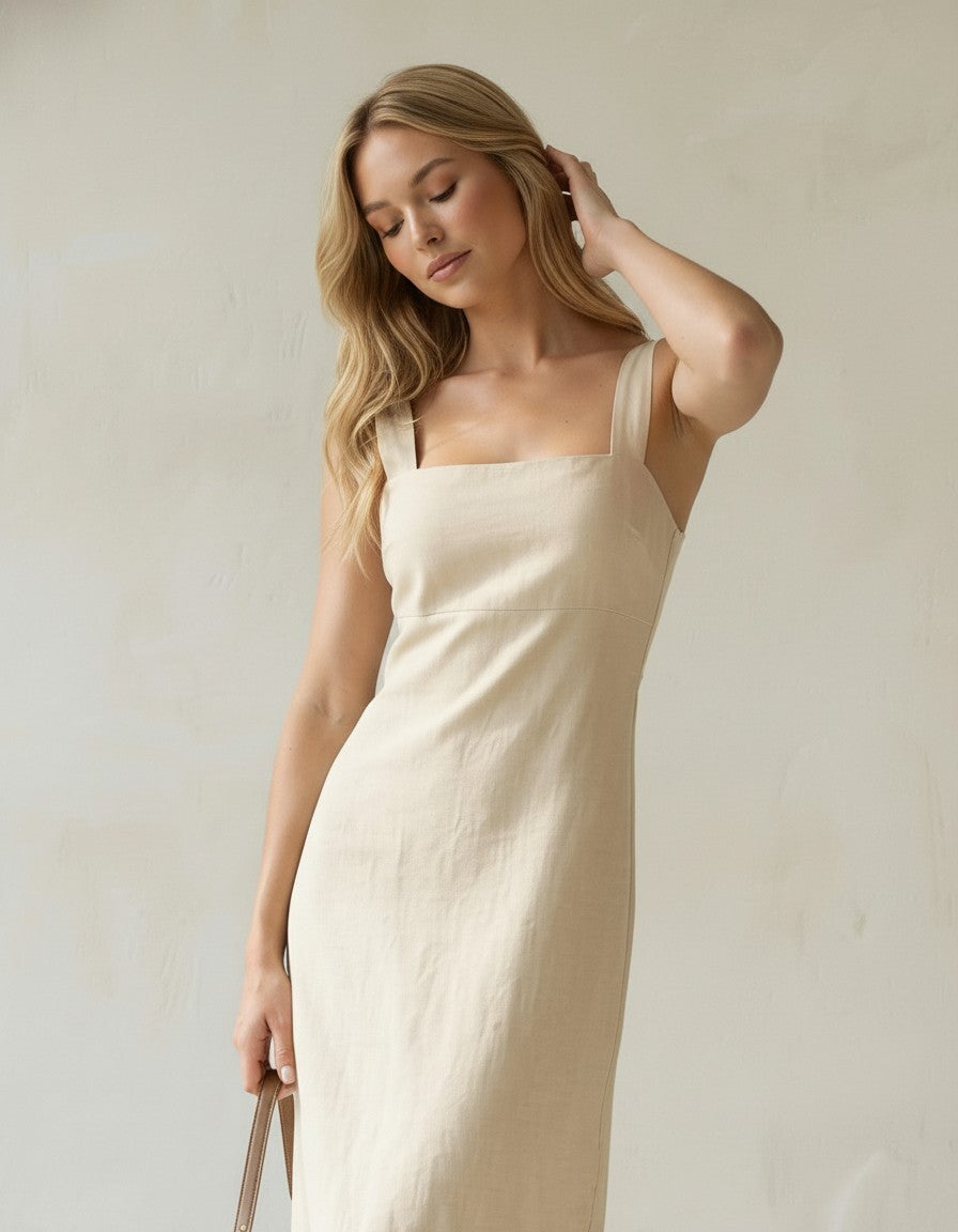 Clarity Linen Maxi Dress