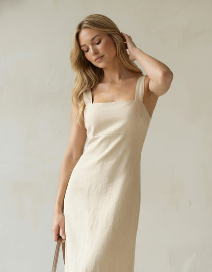 Clarity Linen Maxi Dress