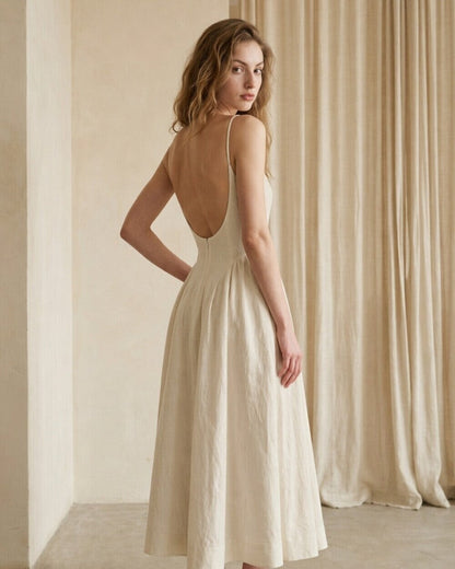 Cecilia Linen Midi Dress