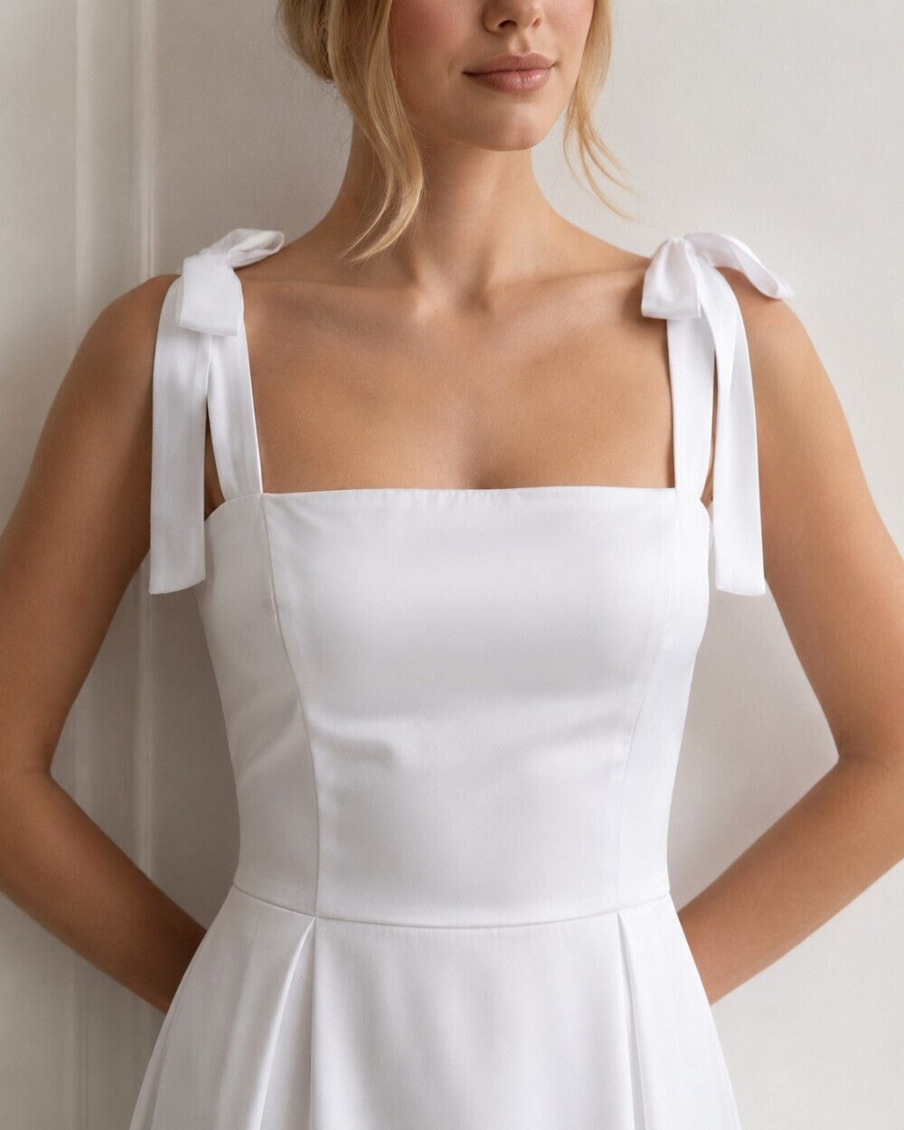 The Fleur Tie-Strap Silk Midi Dress