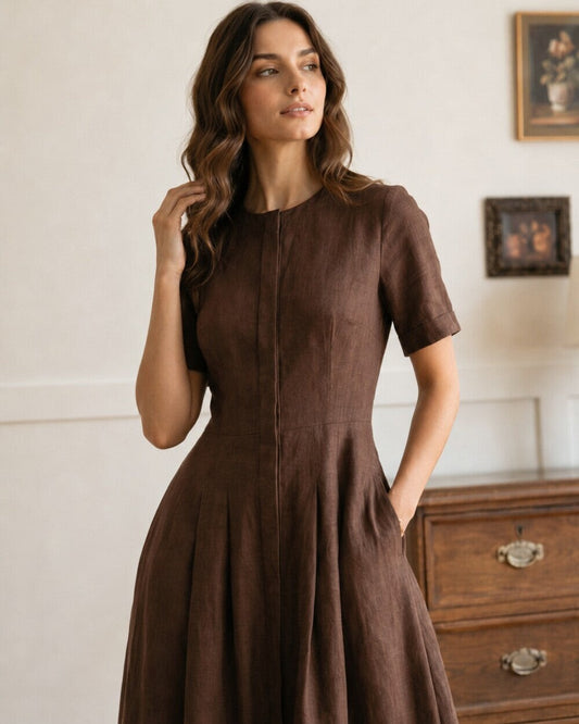 Odette Linen Midi Dress