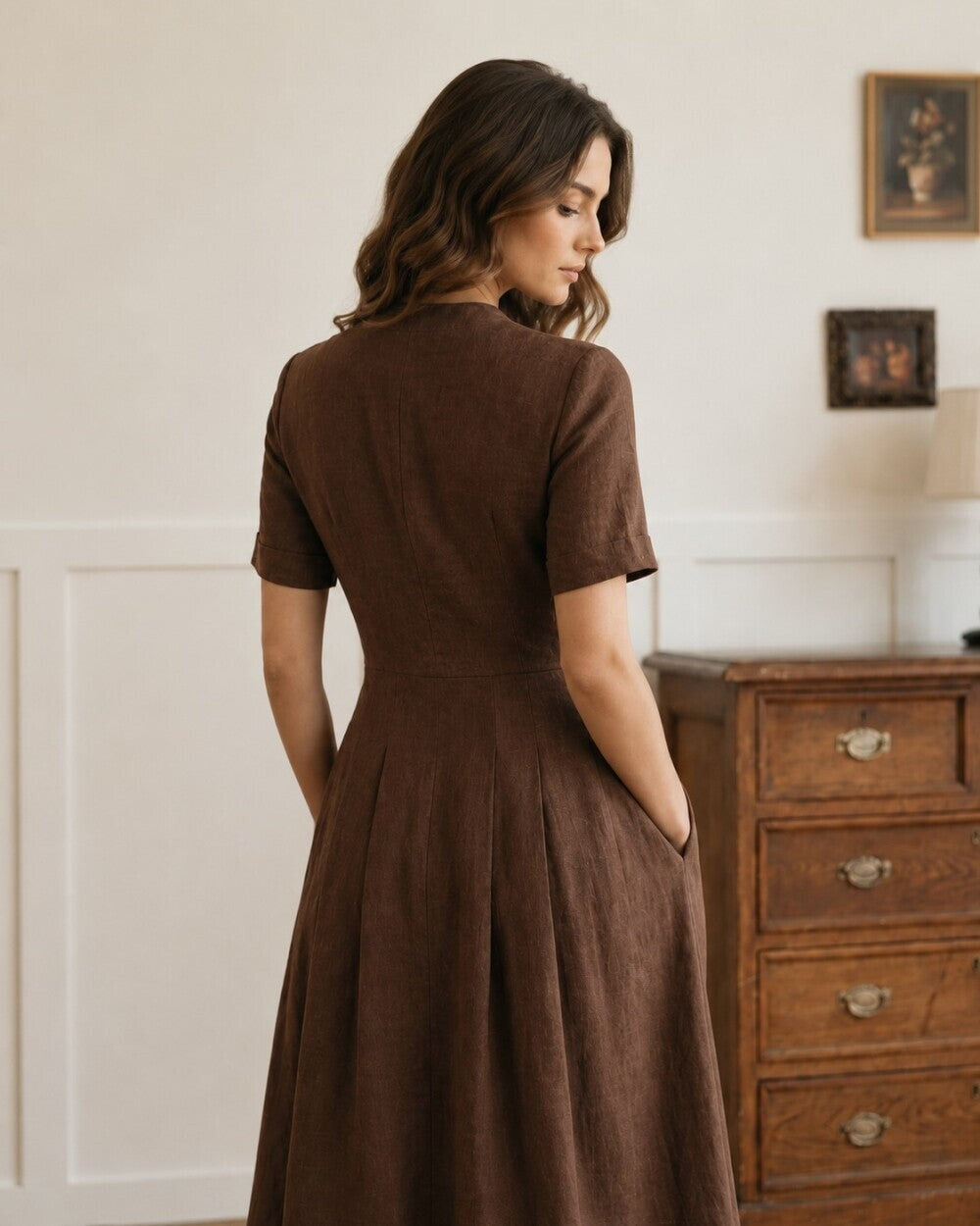 Odette Linen Midi Dress