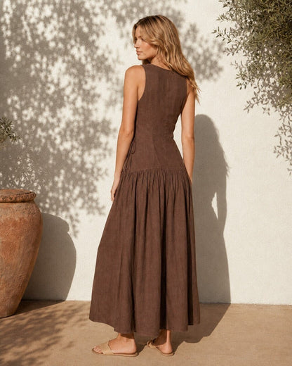 Gaia Linen Wrap Maxi Dress