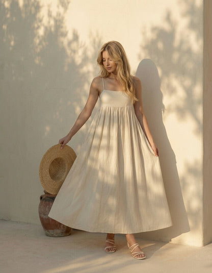 Odilia Button Linen Dress