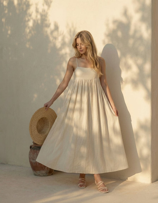 Odilia Button Linen Dress