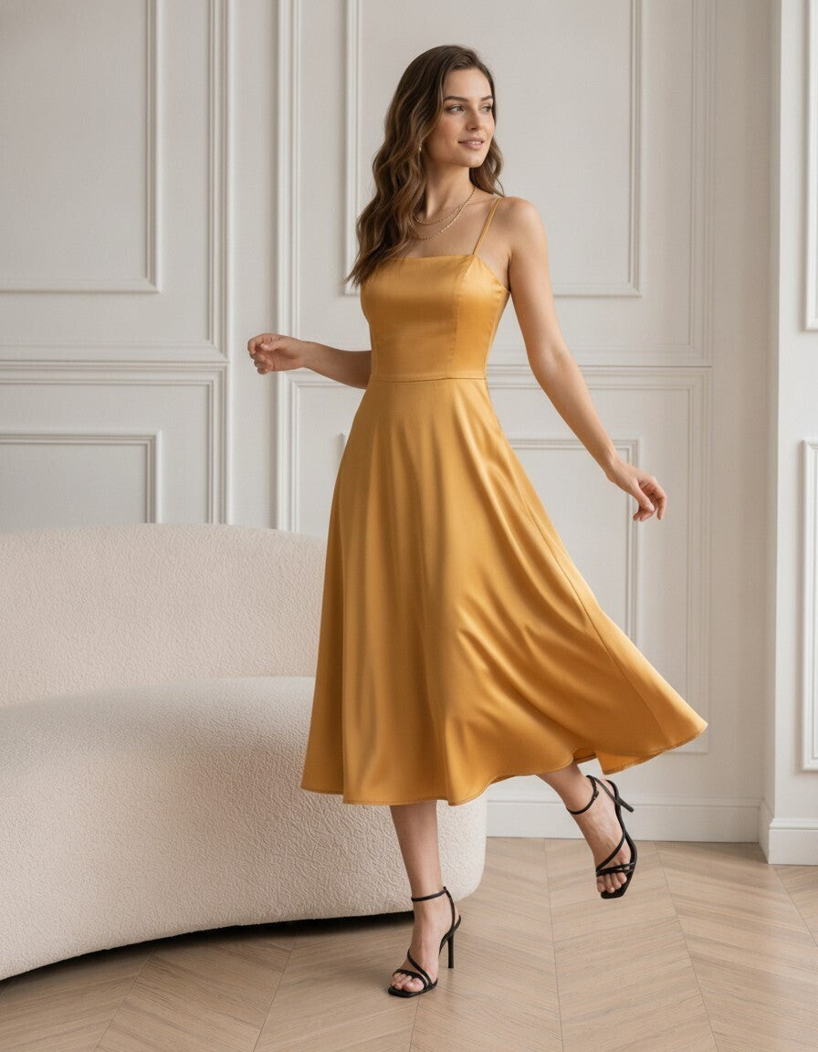 Paloma Silk Slip Midi Dress