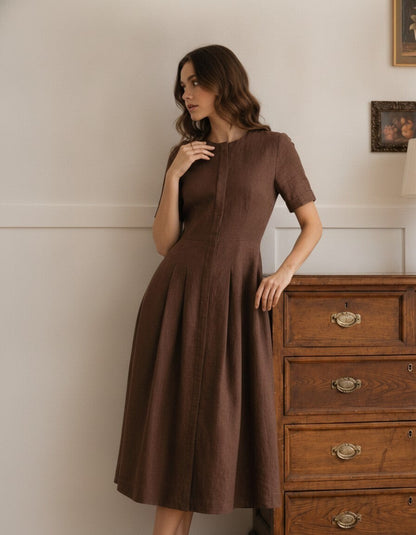 Odette Linen Midi Dress