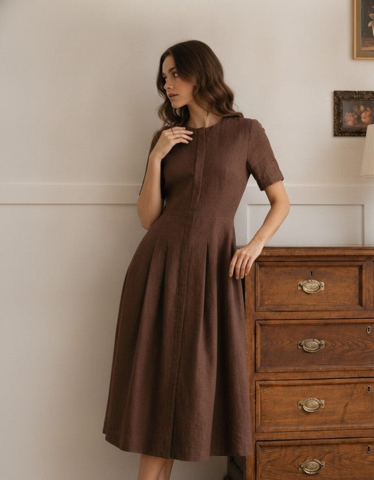 Odette Linen Midi Dress