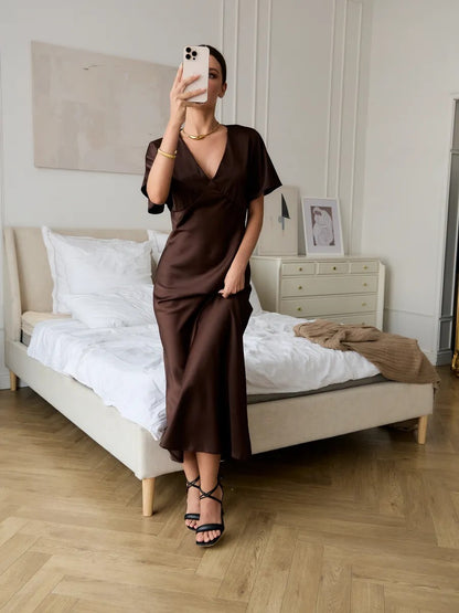 Sabine Flutter Silk Dress