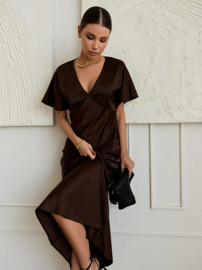 Sabine Flutter Silk Dress