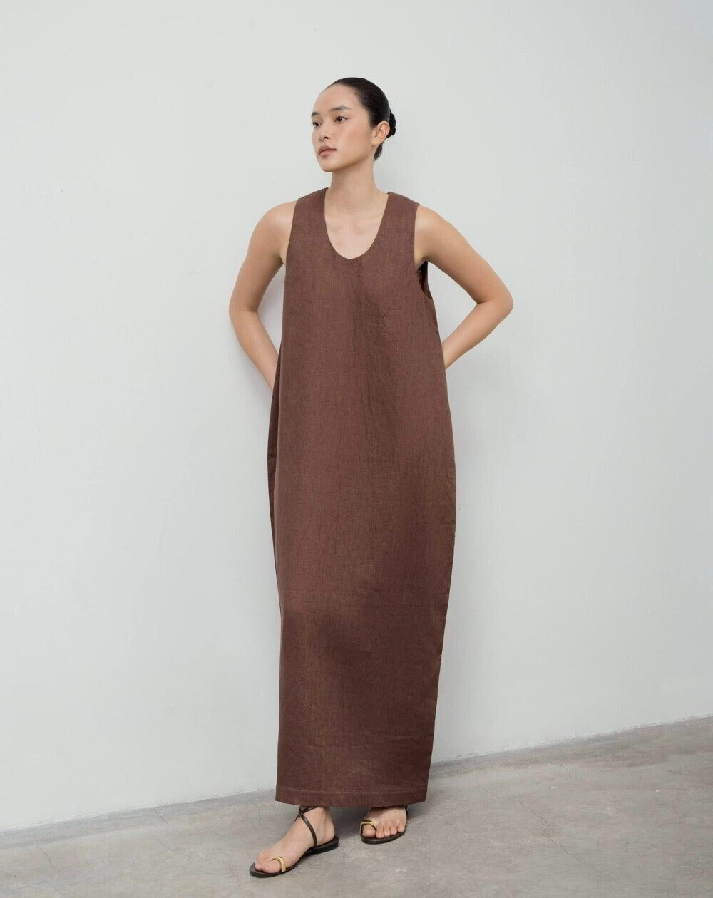 Sage Linen Maxi Dress