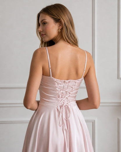 Nina Draped-Bodice Silk Slip Dress