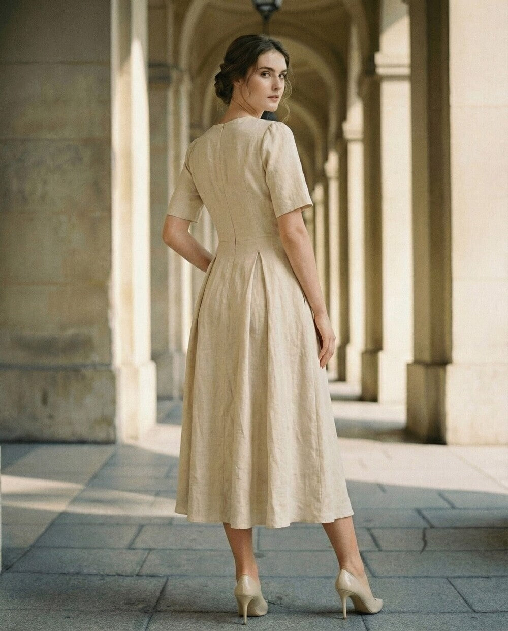 Eleanor Linen Midi Dress