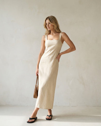 Clarity Linen Maxi Dress