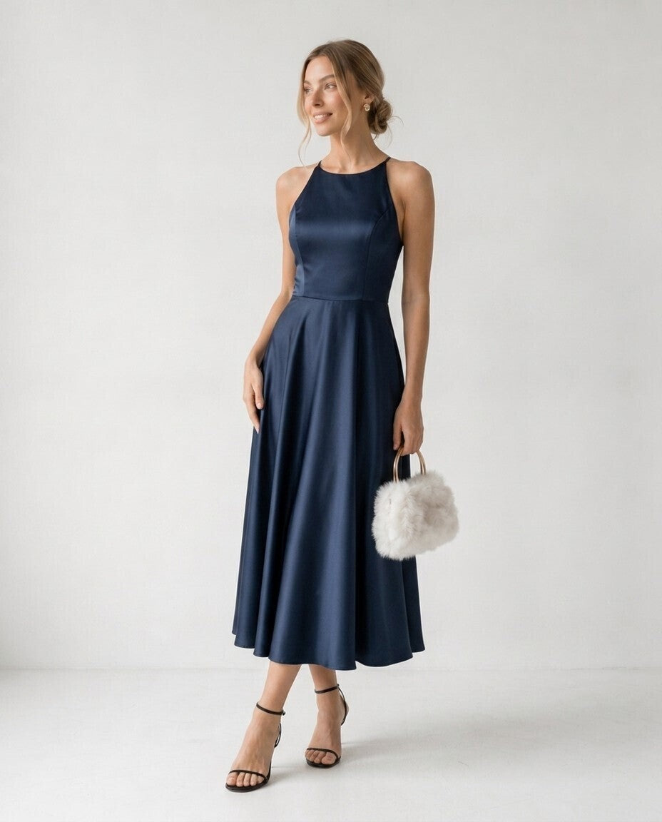 Evelyn Silk Midi Dress