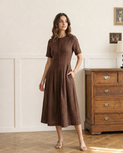 Odette Linen Midi Dress