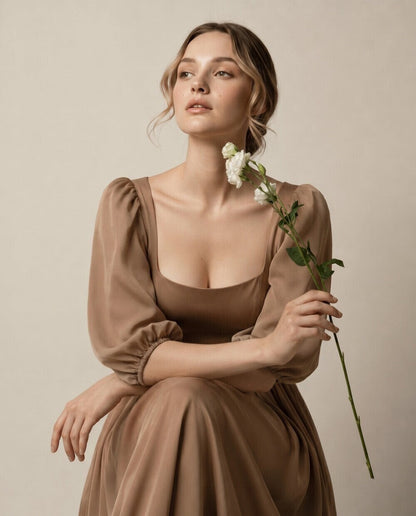 Thalia Puff Sleeve Gown