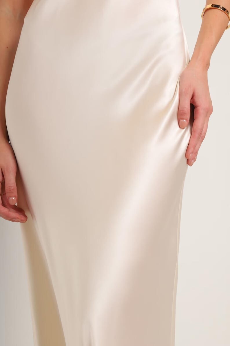 Hailey White Silk Satin Dress