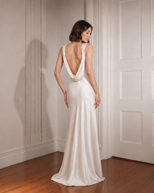 Whitney Silk Halter Maxi Dress