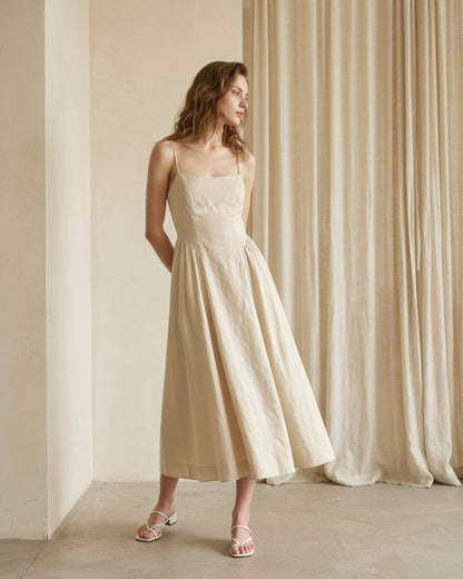 Cecilia Linen Midi Dress