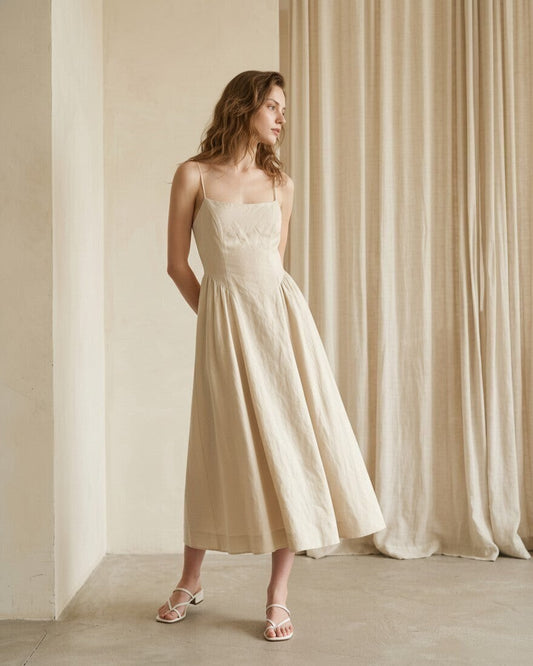 Cecilia Linen Midi Dress